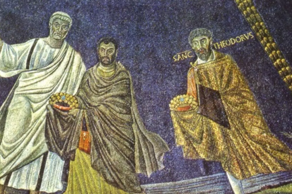 A fresco of saints from a Church in Late Antiquity